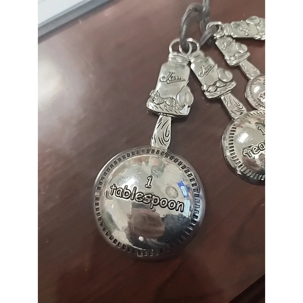 Jam Measuring Spoons, Stainless, Embossed With Fruit,‎ 4 pcs.